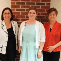 Amy Trombley of Wichita, center, received the Newman University Spring 2013 Distinguished BSN Graduate Award. The award is given to a graduating nursing student who has a minimum 3.5 cumulative GPA and demonstrates an exceptional commitment to the nursing profession and community involvement. With Trombley is Newman President Noreen M. Carrocci, Ph.D., left, and Associate Dean of Nursing and Allied Health Bernadette Fetterolf, Ph.D.
