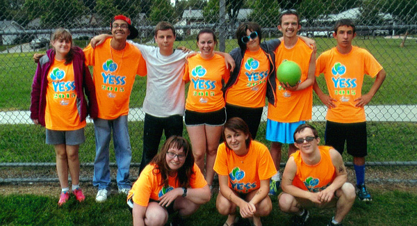 Christina Scherer, standing, center, and some of the participants she works with in the YESS camp.