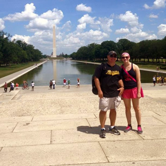 Andrea Wheeler with her father on the Mall in Washington, D.C.