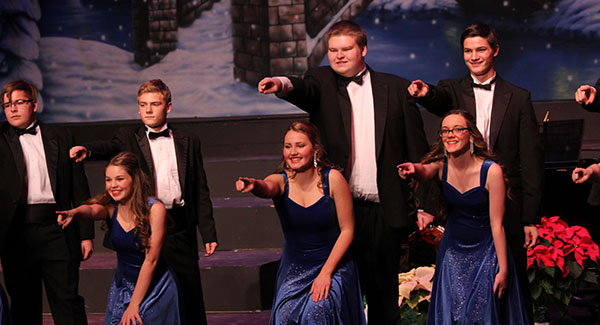 Newman University Music Department students perform in Sunday's Christmas concert.