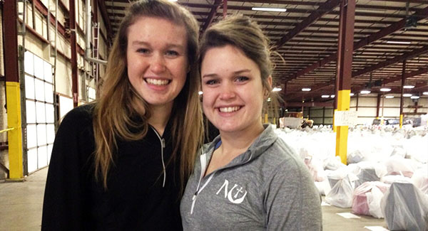 Students McKenna and Madison Seiler volunteered with Salvation Army.