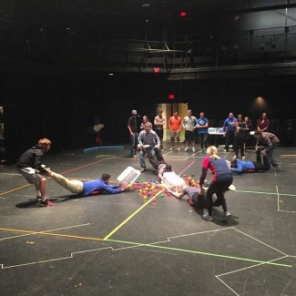 Lifesize Hungry Hungry Hippos took place in the Jabara Flexible Theatre.