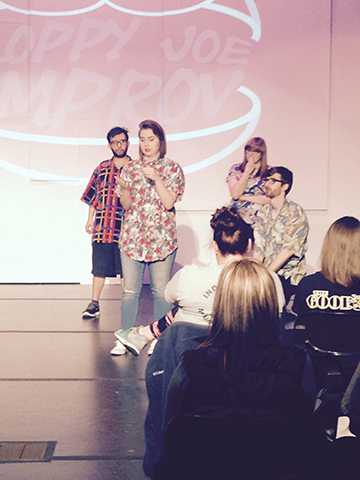 Members of the Sloppy Joes Improv Troupe performed at the closing of the festival.
