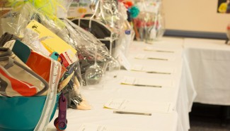 Newman University department baskets were among the auction items.
