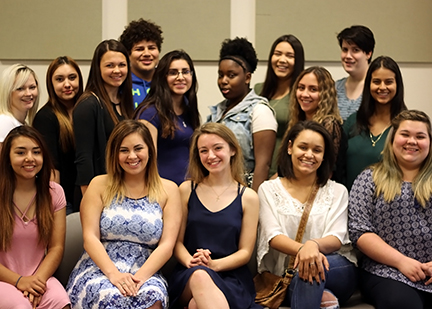 Wichita area high school students who successfully completed the 2016 Newman University Native American Scholar Program are, l-r, front row: Isabella Soliz; Jaclyn Rankins; Rachel Oliver; Robin McCoy; Erika Byerley; middle row: Hayley Scheck; Arianna Buffalohead; Kylie Lucent; Joan Rodriguez; Hepsey Kelley; Kiana Sabbagh; Erendira Mendez; back row: Malik Moody; Micaela Ortiz, Kirsten Sanders. Not pictured: Gwendolyn Phillips; Mariah Smallwood, Olivia Lewis.