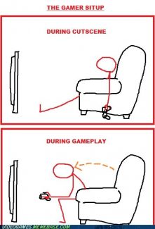Gamer sit up.