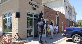 The unveiling of Carrocci Hall