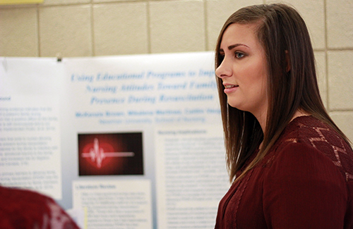 Caitlin Vaughn teamed up with fellow nursing students Mikalena Martinez and McKenzie Brown on the project "Impact of Family Presence During Patient Resuscitation."