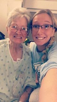 Mary Cracraft and her grandmother at the hospital.