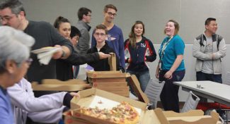town hall meeting pizza