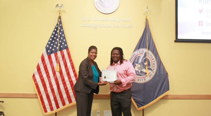 Kevin Mangayi receives certificate