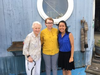 (L to R) Sr. JoAnn worked with Newman students Linnea Ristow and Annie Dang, who interned with the Partnership of Global Justice.