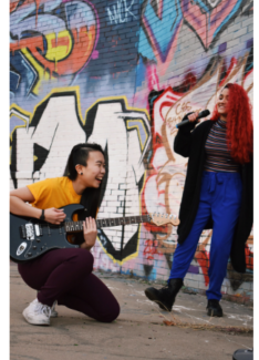 Jennifer Pham and Kayleigh Franco are both freshmen and part of the band RE:BOUND