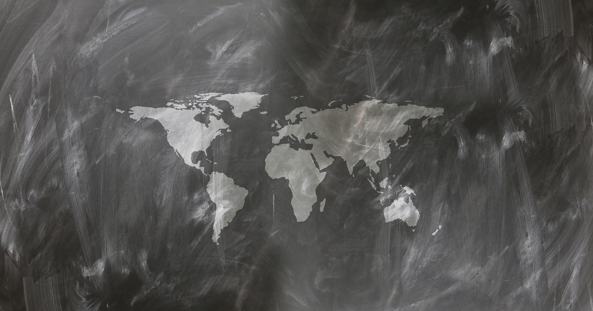 world map on chalkboard