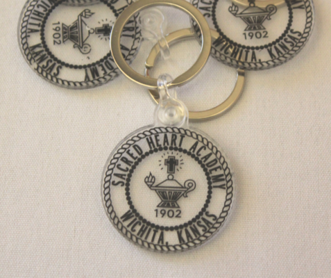 Sacred Heart Academy keychains were specially made for the birthday celebration.