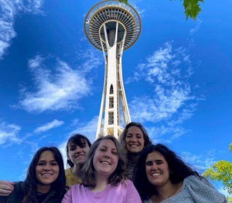 The roommates stopped by the Space Needle in Seattle.