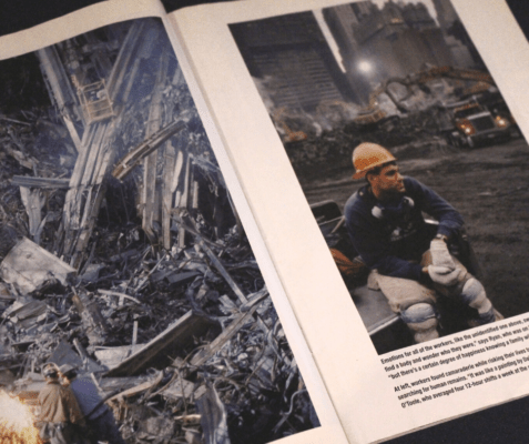 A magazine on display during Jet Friday features images from Sept. 11, 2001.