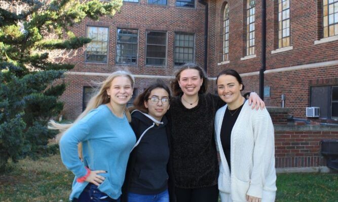 (From left to right) Skylar Jorgenson, Lizbeth Romero-Lopez, Aliyah Reeves, and Sadie Steiner