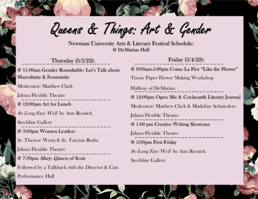 “Queens & Things: Art & Gender” schedule of events:
