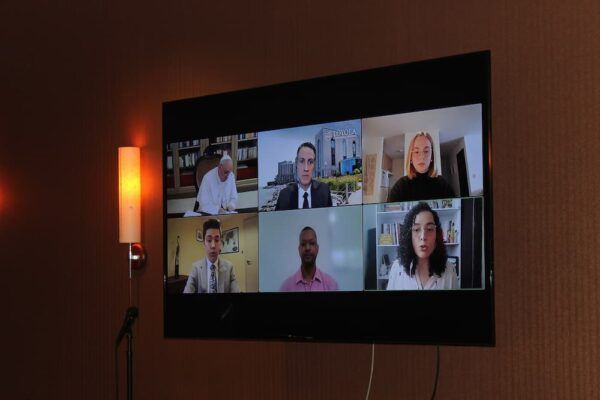 University students from all over the Americas tuned into the live Zoom meeting with Pope Francis.