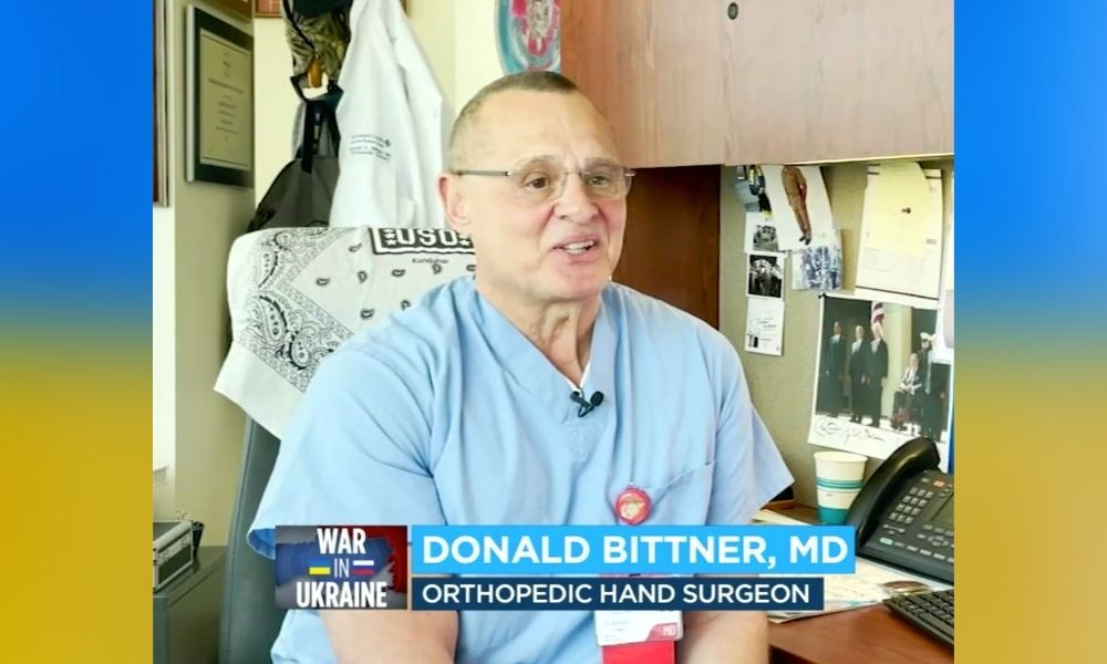 Captain Donald Bittner, M.D. '77 interviewed with ABC News 7 about the 2-hour training he provided healthcare workers in Ukraine.