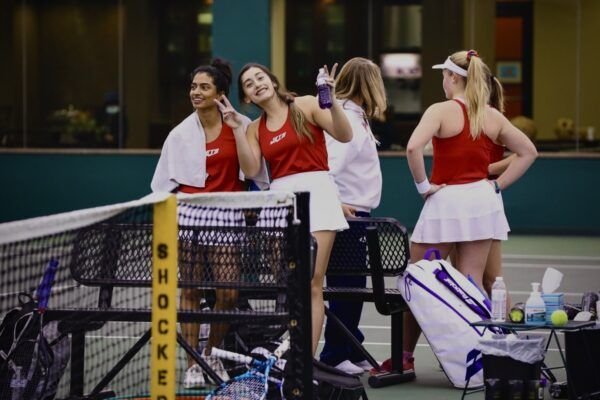 Members of the women's tennis team (Antonio Ramos pictured in the middle). Courtesy Photo, Antonia Ramos