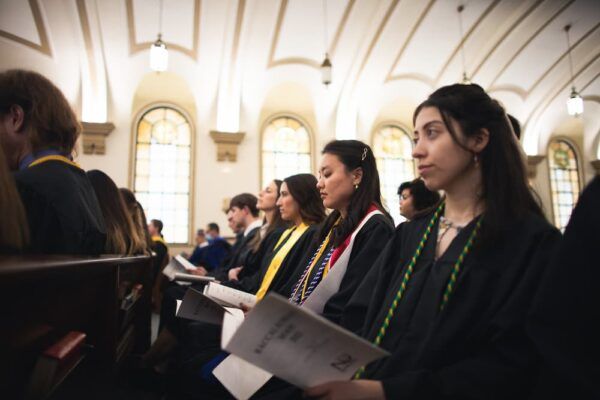 Kelly Mai attends the 2022 Baccalaureate Mass in St. John's Chapel in honor of the 2022 Newman graduates.