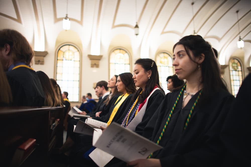 Students attend the 2022 Baccalaureate Mass in St. John's Chapel