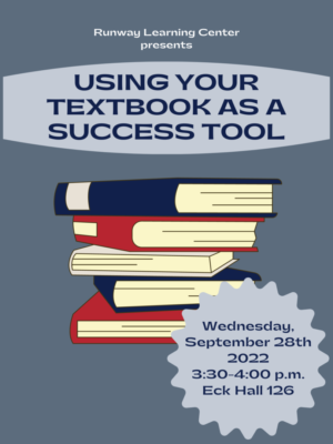 Using your Textbook as a Success Tool Workshop