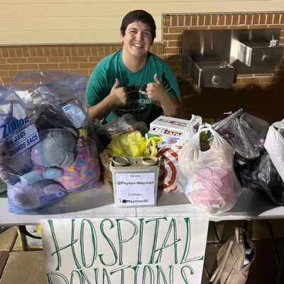 Peyton Wayman collected stuffed animals for patients at Wesley Medical Center. (Courtesy photo)