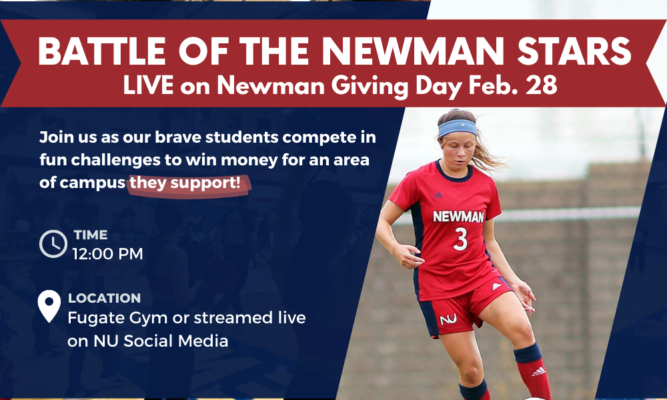 Battle of the Newman Stars - Giving Day Facebook live event with students
