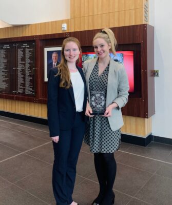 (From left to right) Brigid O'Keefe and Klaus competed in Las Vegas at The Frank A. Schreck National Gaming Law Moot Court Competition. Klaus won Second Place Oralist and her team won third place overall. (Courtesy photo)