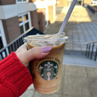 Emily holds a Starbucks drink (Courtesy photo)