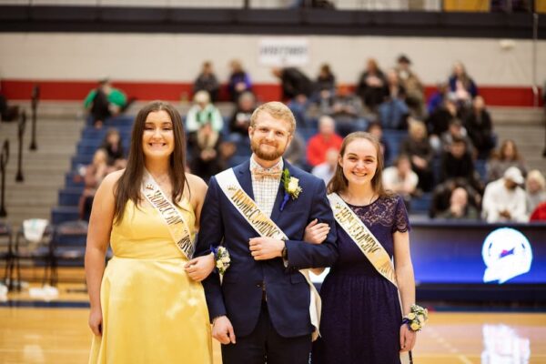 (From left to right) Homecoming candidates Elizabeth Raehpour, Marcus Lines and Hadassah Umbarger