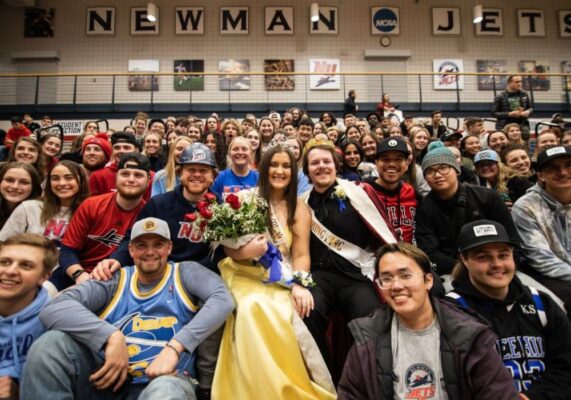 Homecoming week at Newman University is filled with dress-up days, free lunchtime treats for students and voting for homecoming royalty — all of which lead up to the culmination of basketball games and an energized crowd of Newman fans.