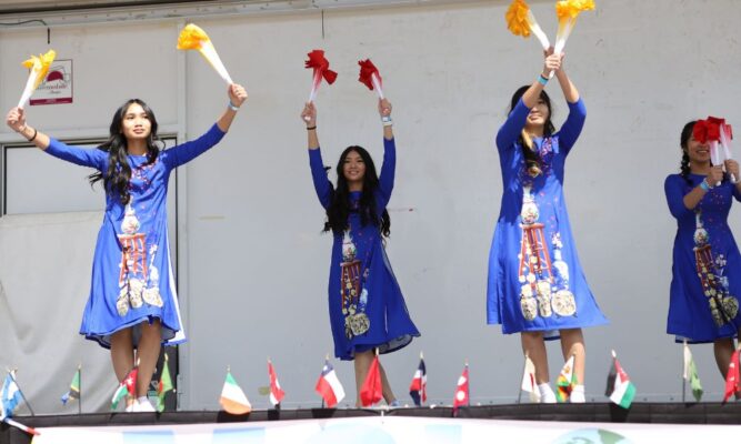Students of Wichita Southeast High School performed as part of the Southeast Asian Cultural Club on March 25. 