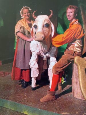 Railsback won her first Mary Jane Teall award for creating the costume/ character "Milky White" the cow for "Into the Woods," which garnered much attention. (Courtesy photo)