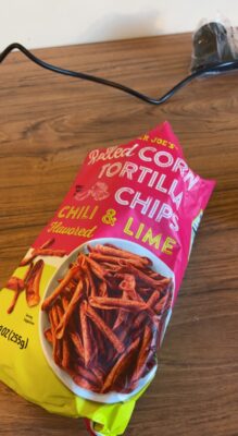 A bag of chili and lime flavored tortilla chips from Trader Joe's. "I found these in my suitcase a few days after I arrived and cried literal tears of joy," Pachta said. (Courtesy photo)