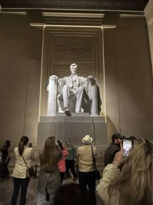 Photo of Lincoln Memorial during Valle's night tour. 