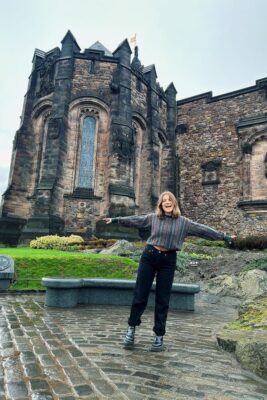 Emily Pachta in front of Edinburgh Castle (Courtesy photo)