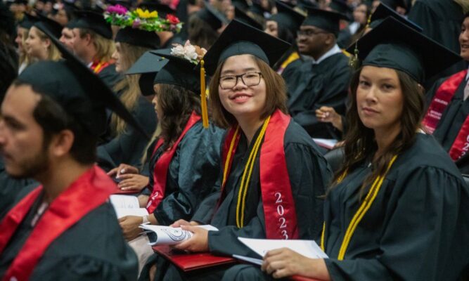 Hy Emily Hua on Newman graduation day.