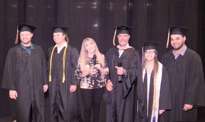 (From left to right) (From left to right) Avery, Carson, Christy and Shawn Hawks, Abbie and Evan Swett.