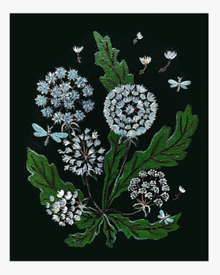 Strickbine's art prints include a warm home, dandelions, and daisies.