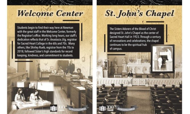 "Welcome Center" and "St. John's Chapel" historical markers