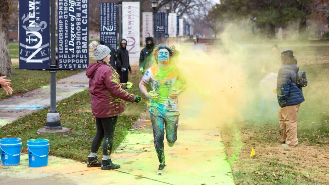 Students participate in the first annual Color Run, held Nov. 2023.