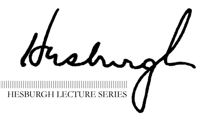 Hesburgh lecture series logo, crafted from Rev. Theodore Hesburgh's signature. (Courtesy image)
