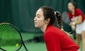 Dana Issabayeva plays on the Newman University women's tennis team.