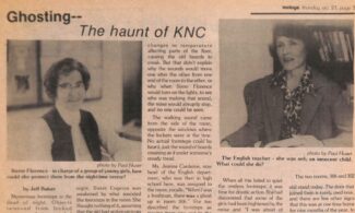 The article, "Ghosting - The Haunt of KNC" was published by Jeff Baker, a student of Kansas Newman College, in 1980.
