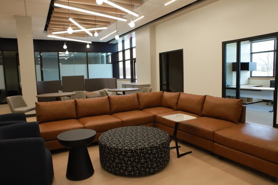 Open seating and comfy couches make the Student Success Center an ideal place for students to collaborate, study, rest between classes or order a snack from the café.