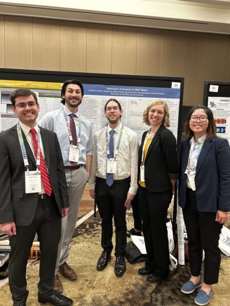 (From left to right) Nathan Klaus, Alex DeHoet, Daniel Oberley, Hope Strickbine and Emily Hua during the American Chemical Society conference in Oklahoma.